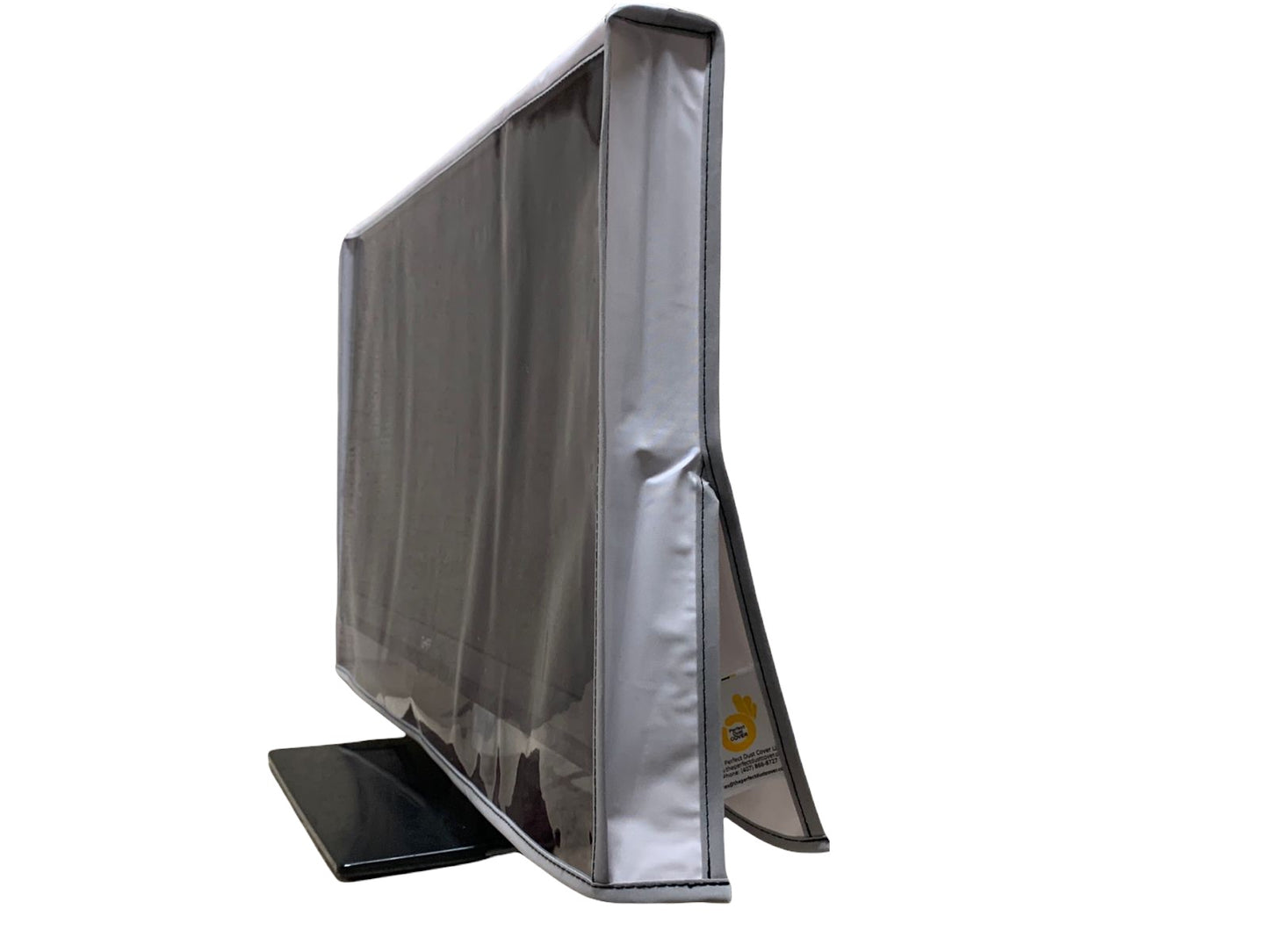 The Perfect Dust Cover, White Nylon Cover WITH CLEAR FRONT Compatible with 19-inch LED / LCD Monitors, Anti Static and Waterproof Monitor Dust Cover Dimensions 17.5''W x 2''D x 13.5''H by The Perfect Dust Cover LLC