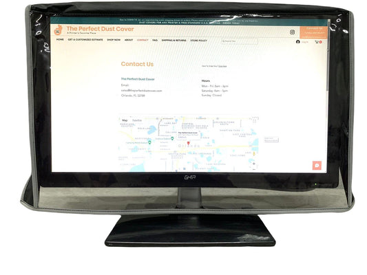 The Perfect Dust Cover, Black Nylon Cover with Clear Front Compatible with 27'' LED/LCD Monitors, Anti Static and Waterproof Monitor Cover Dimensions 25.3''W x 3''D x 16''H by The Perfect Dust Cover
