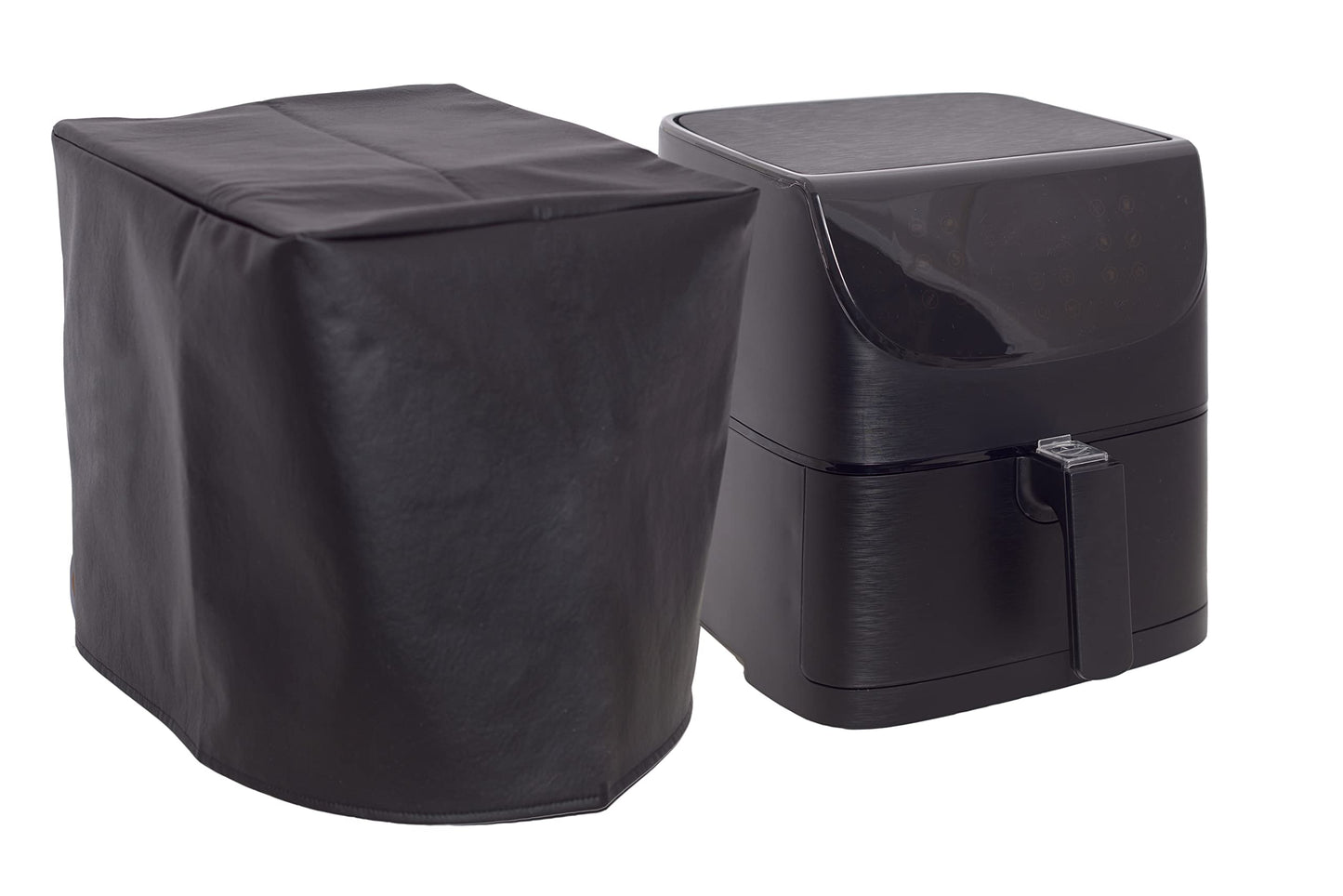 The Perfect Dust Cover, Black Padded Cover Compatible with Ninja DZ201 Foodi 6-in-1 8-qt. 2-Basket Air Fryer with DualZone™ Technology, Double-Stitched and Waterproof Dust Cover Dimensions 13.9''W x 15.7''D x 12.4''H by The Perfect Dust Cover LLC